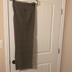 Anne Klein plaid slacks pink brown size 16